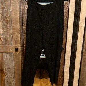 Free People Black Lace Ankle Pants